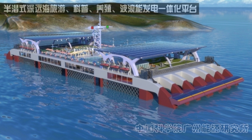 廣州能源所成功研建首臺(tái)半潛式波浪能養(yǎng)殖平臺(tái)“澎湖號(hào)”